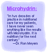 Dr.Ron  Meyers Microhydrin Quote